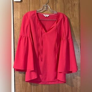 BODEN Salmon bell sleeve top festival size 8 Beautiful Flowy Blouse BODEN BOHO